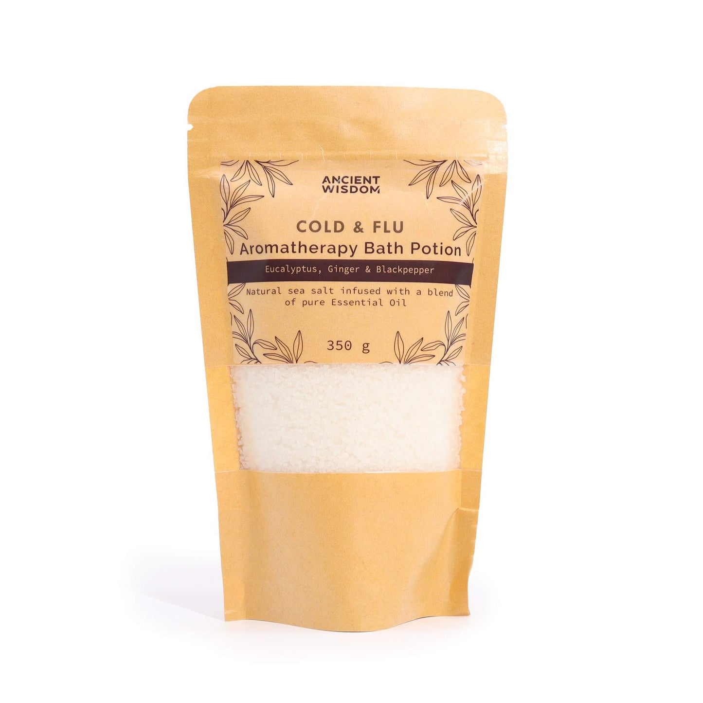 Badesalz Aromatherapie bei Erkältung – 350g mit Eukalyptus & Ingwer