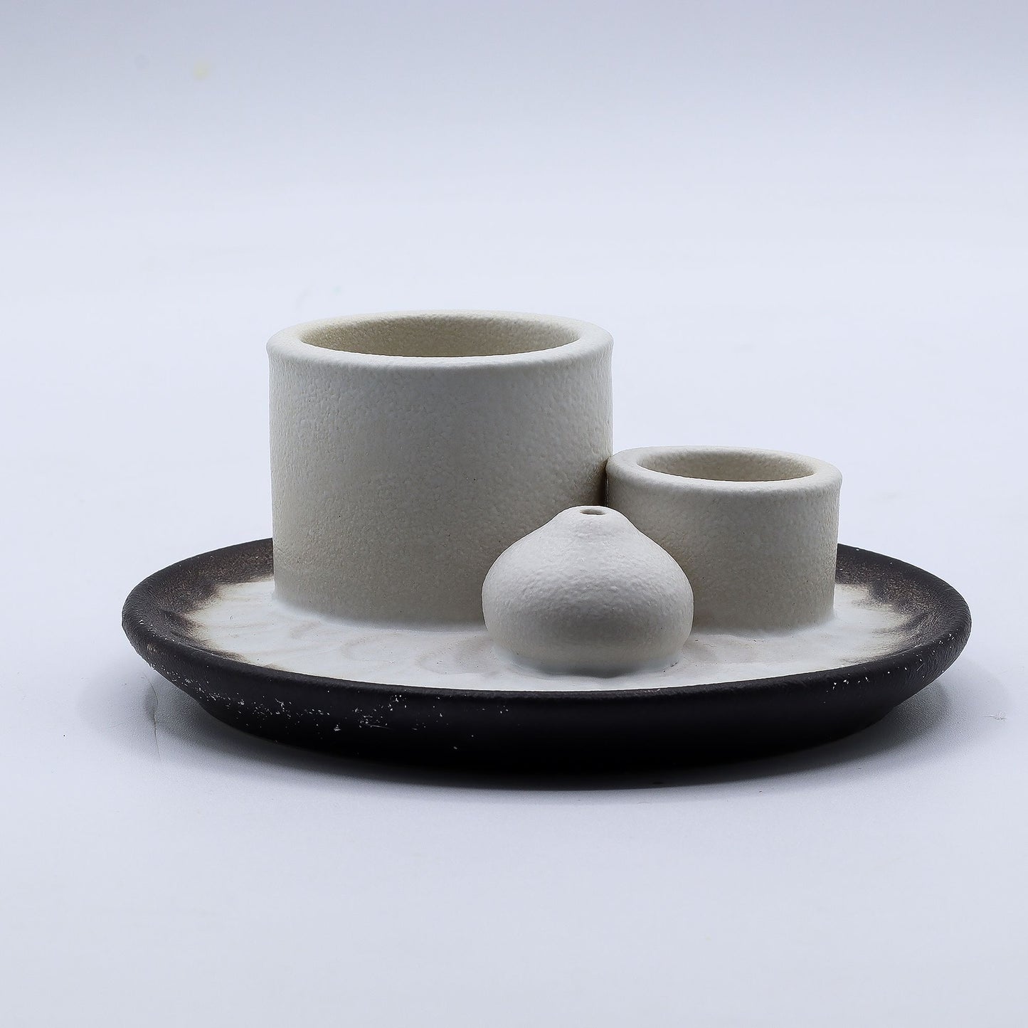 Smudge-Halter Mandala – Weiß & Grau für Palo Santo & Räucherwerk