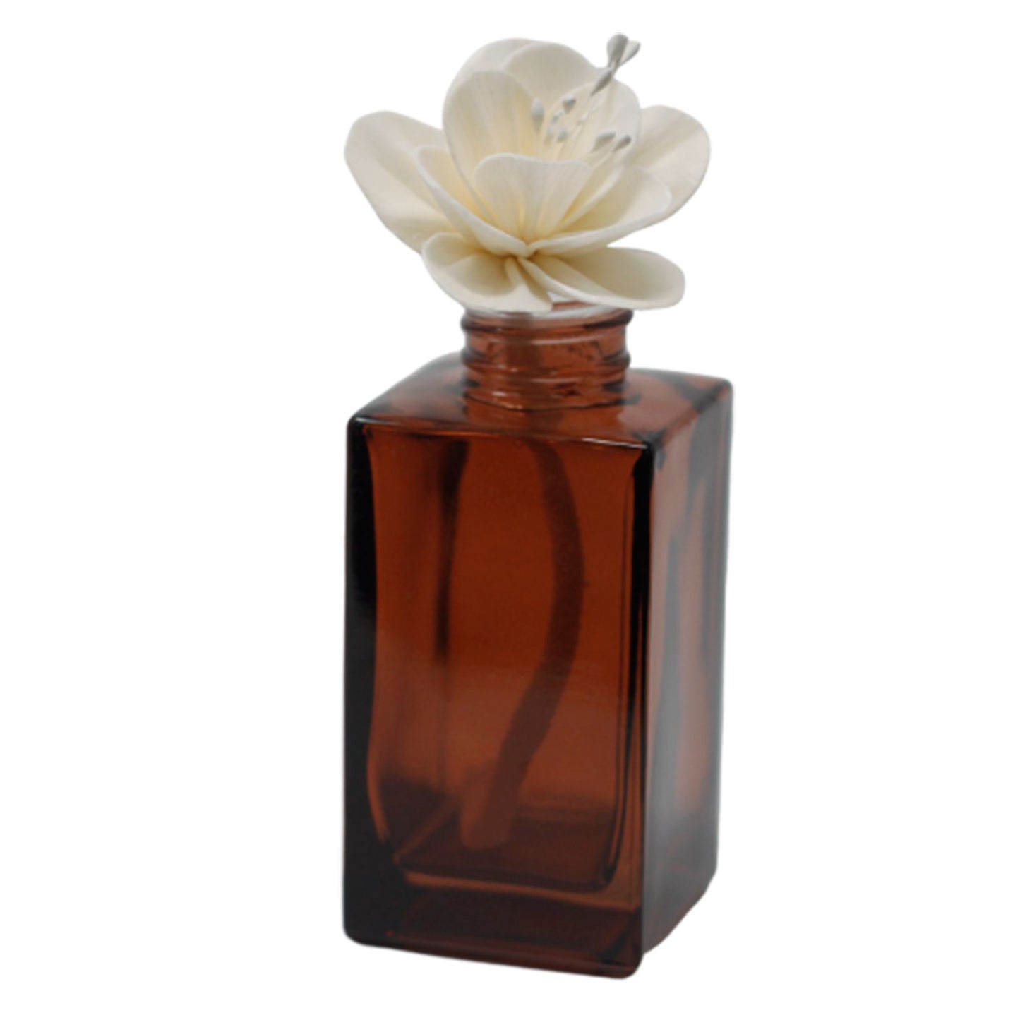 Handgefertigte Lotus-Duftblüte aus Solaholz mit Baumwollband – 6 cm