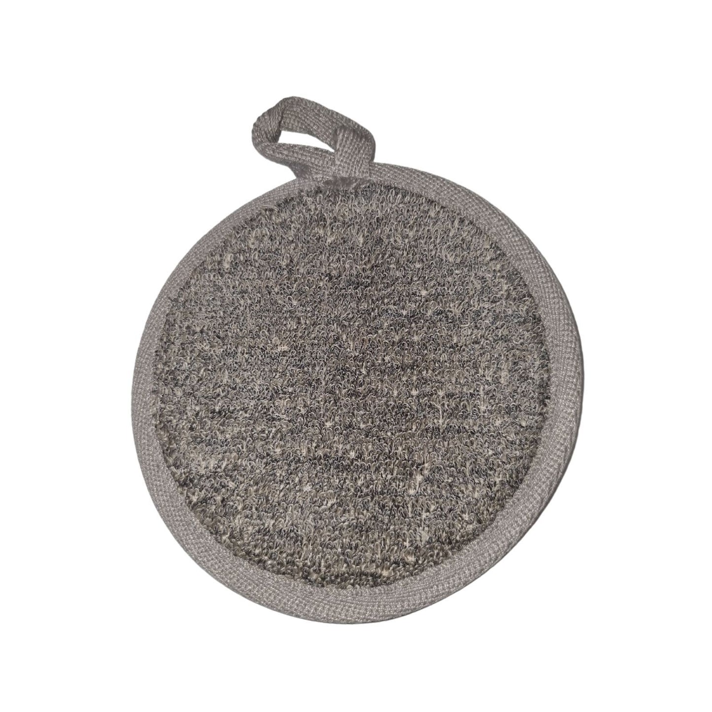 Badevorleger aus Bambus & Leinen in Aktivkohle-Optik