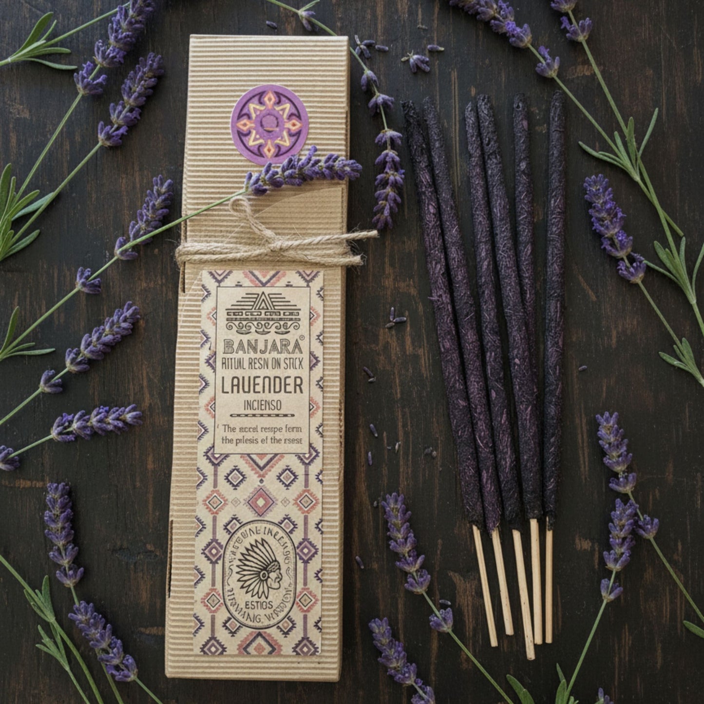 Handgerollte Lavendel-Räucherstäbchen aus Harz – 8er Pack für innere Ruhe