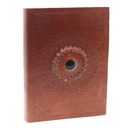 Ledernotizbuch 'Schwarzer Onyx' – Handgefertigtes Unikat im Game-of-Thrones-Stil