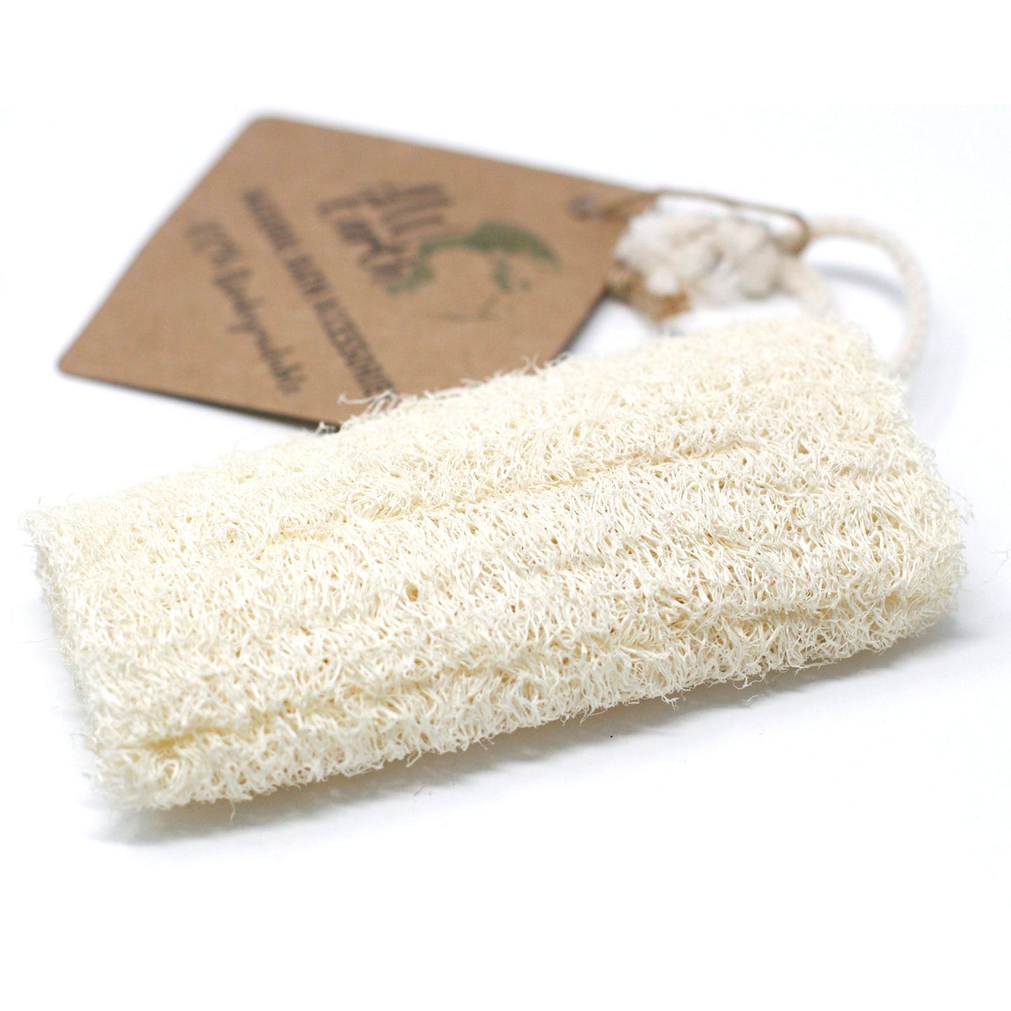 Natürlicher Luffa-Peelinghandschuh mit Aufhängebändchen