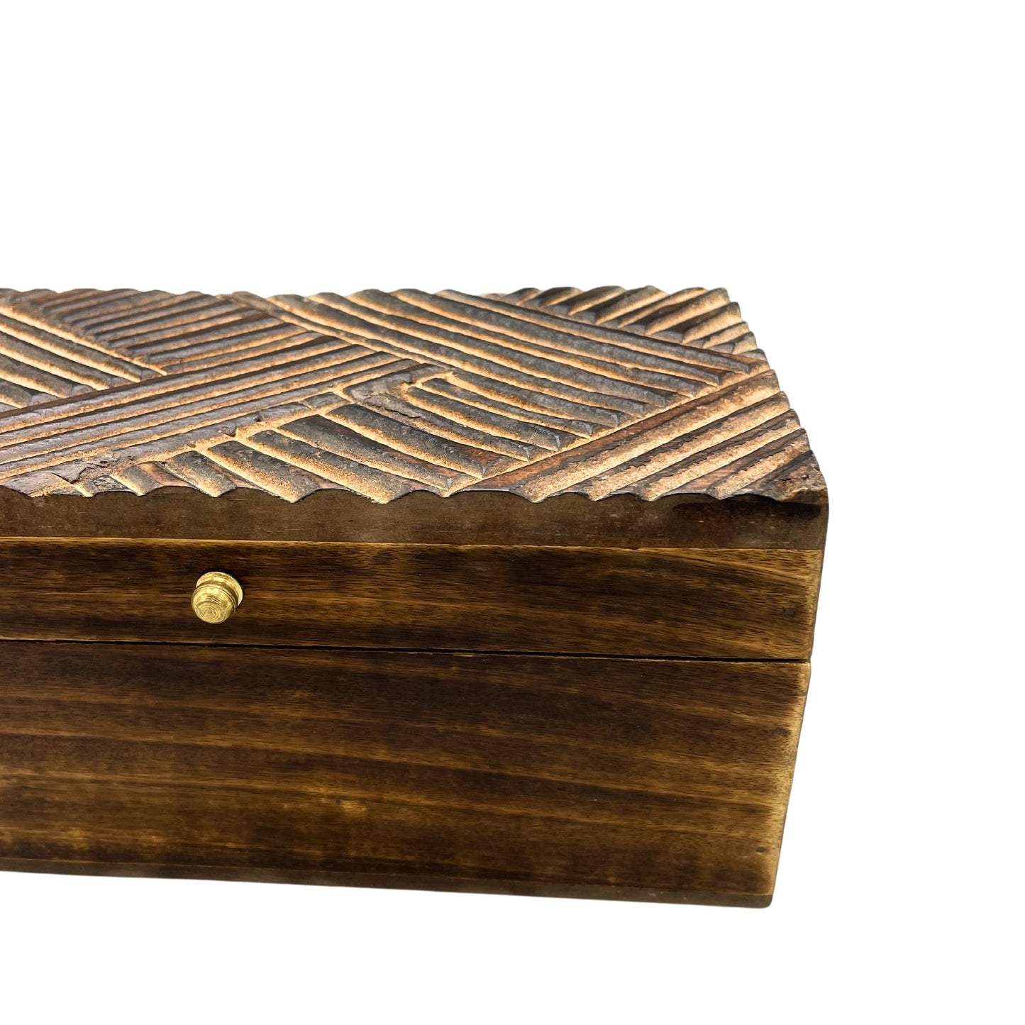 Multifunktionsbox Antike Linien aus Mangoholz - 22x12x10 cm
