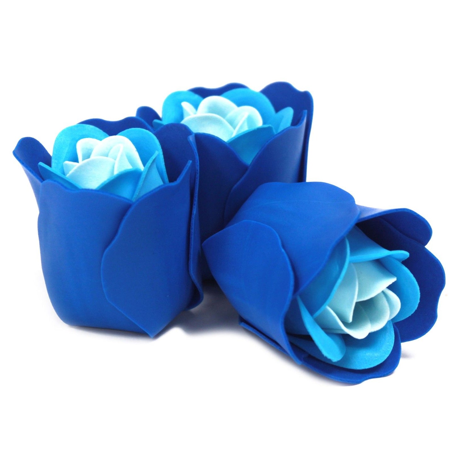 Luxus Seifenrosen in Herzbox - Blau (3er Set) für verwöhnende Badezeit