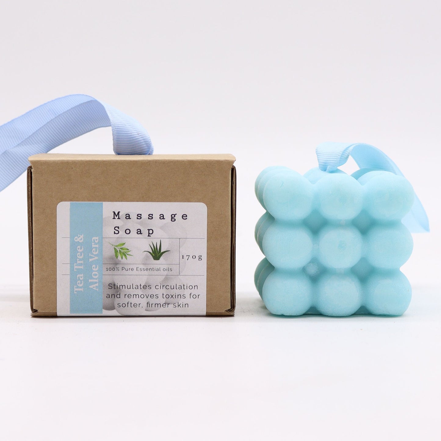 Massageseife Teebaum & Aloe Vera im Geschenkkarton – Tiefenreinigung & Hautpflege