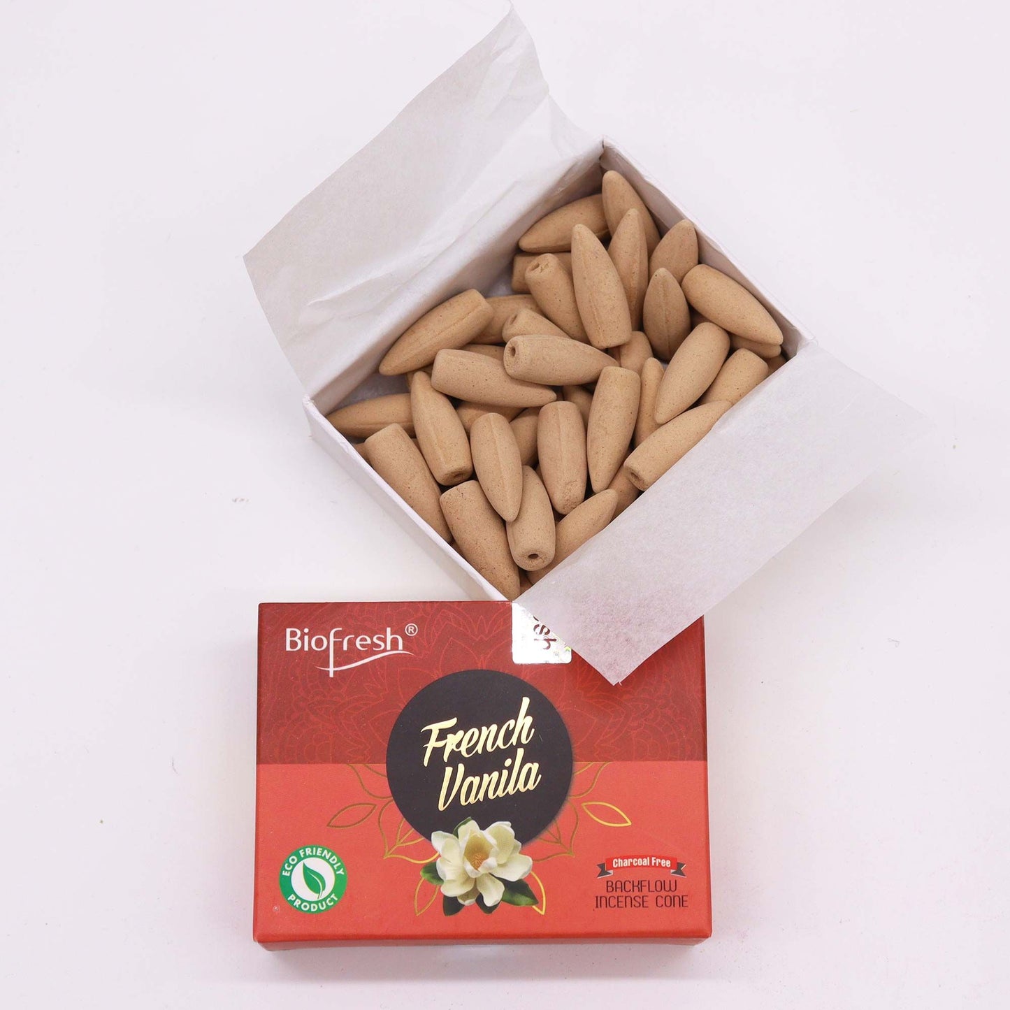 Rückfluss-Räucherkegel Französische Vanille - 40 Stück Set für einzigartige Rauchkaskaden