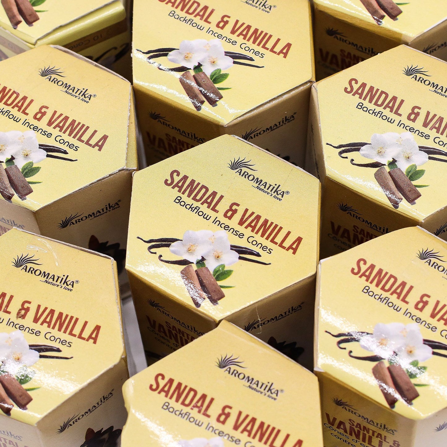 Masala Rückfluss-Räucherkegel Sandelholz & Vanille - 10er Pack