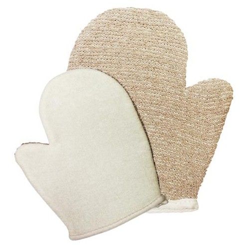 Massagehandschuh aus Jute-Mix in Braun – Für sanftes Peeling und wohltuende Massage