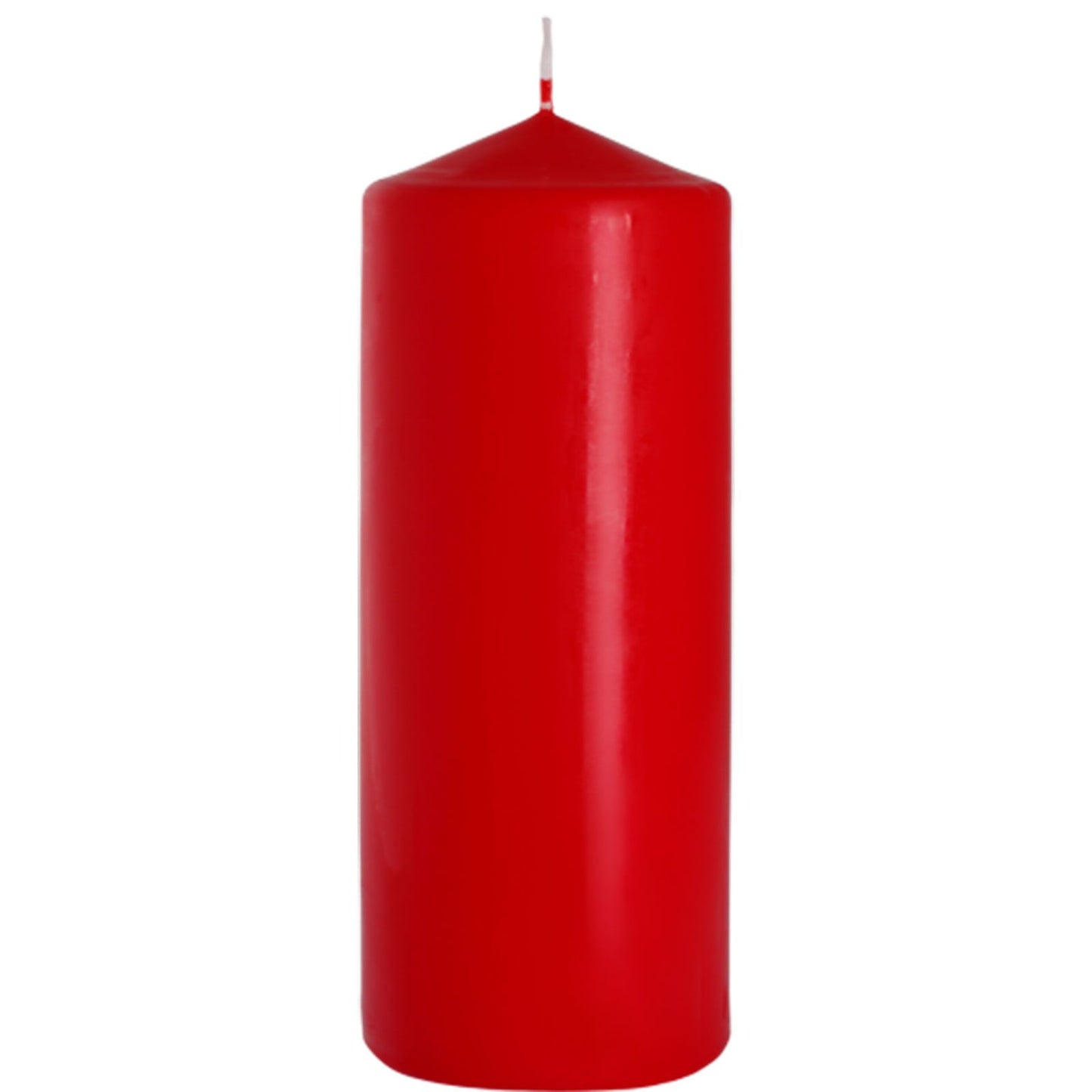 Set mit 6 Stumpenkerzen in Rubinrot – 8x20 cm, 90 Stunden Brenndauer