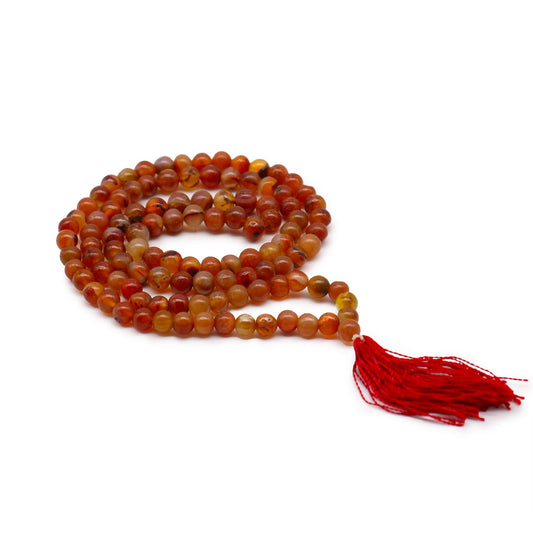 Karneol Mala – 108 Perlen für Meditation & Stil