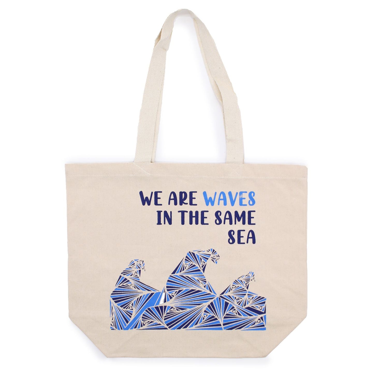 Baumwolltasche 'We are Waves' in Grau – Ihr nachhaltiger Alltagsbegleiter