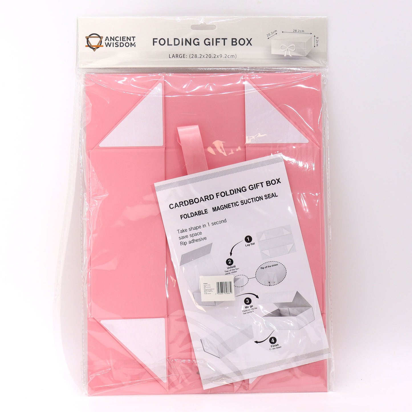 Faltbare Geschenkbox in Zartrosa – Elegant & platzsparend