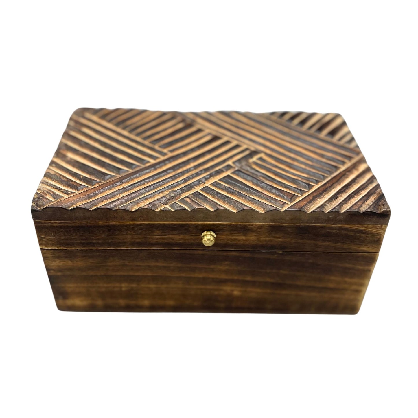 Multifunktionsbox Antike Linien aus Mangoholz - 22x12x10 cm