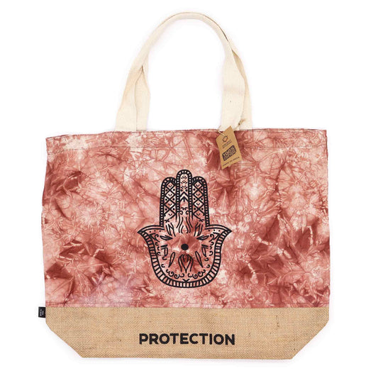 Hamsa Schutz Tasche in Terrakotta - Naturfaser mit Stonewash-Optik