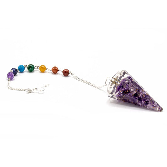 Handgefertigtes Orgonit-Pendel mit Amethyst – Für Energiearbeit und Meditation