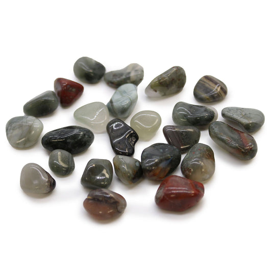 Set mit 24 Trommelsteinen aus Blutstein (Sephtonite) – Handverlesene Naturschönheiten