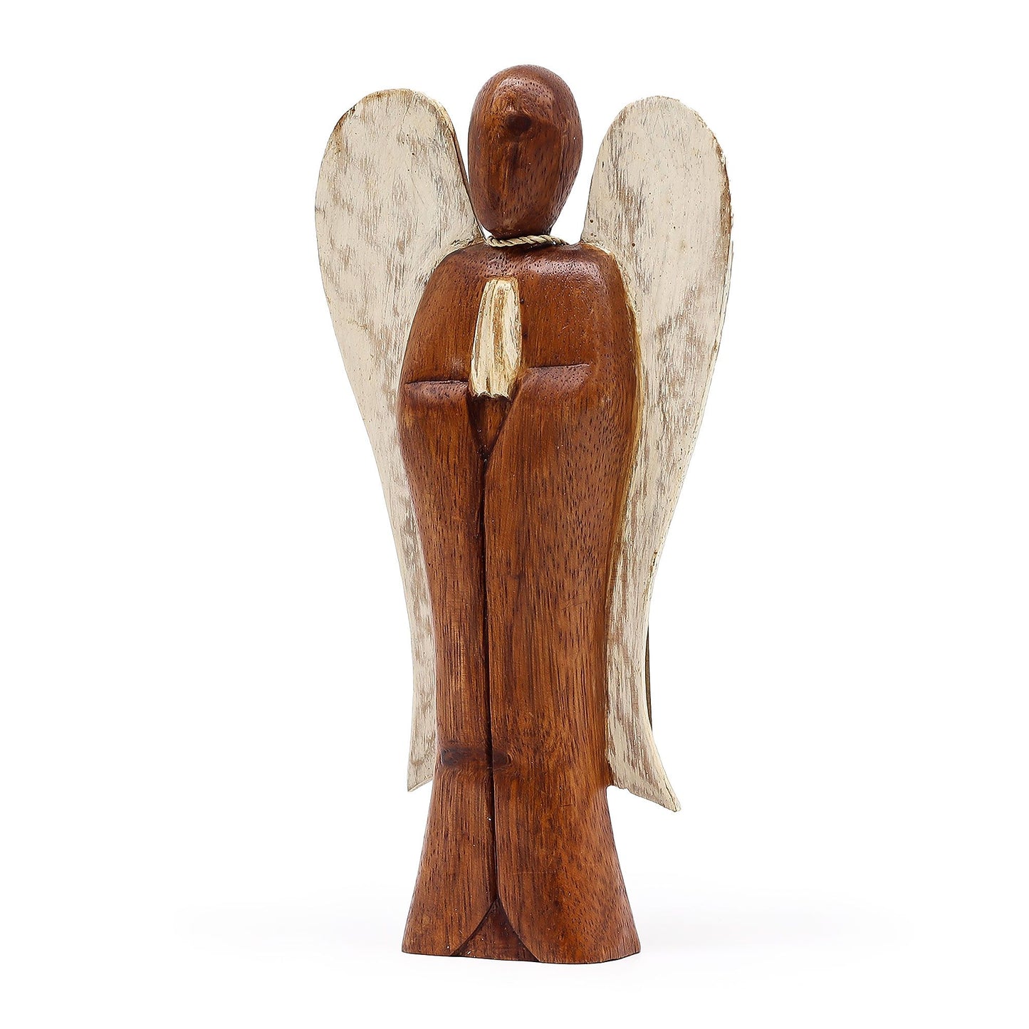 Hati-Hati Peace Engel – Handgeschnitzte Figur aus Suarholz, 20 cm