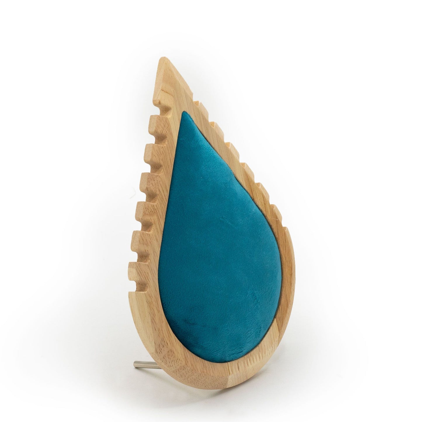 Schmuckständer 'Zarte Träne' - Samt & Massivholz Display für Halsketten 19x13 cm