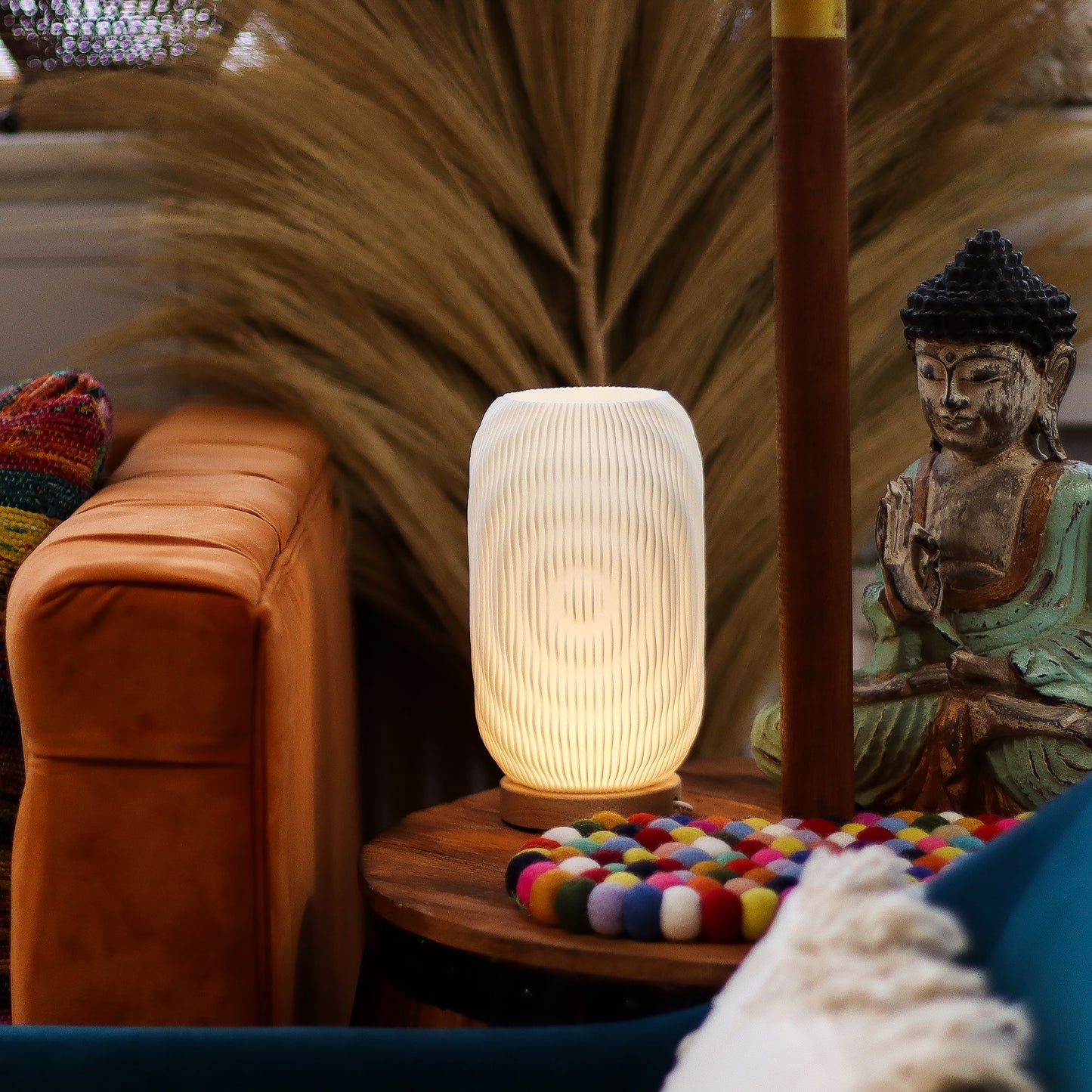 New Wave Lampe – Skulpturale USB-Tischleuchte mit 3 Helligkeitsstufen