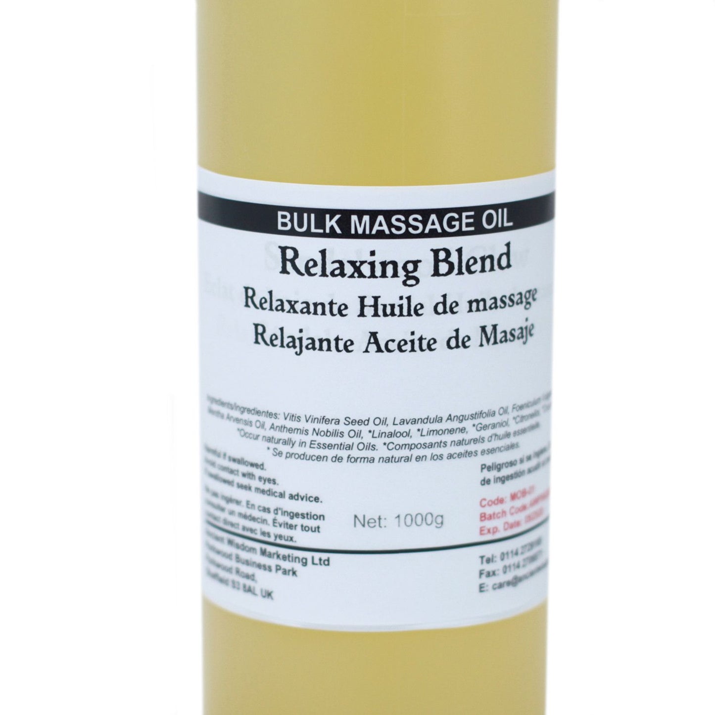 Premium Massageöl Entspannung – 1kg mit Lavendel & Kamille