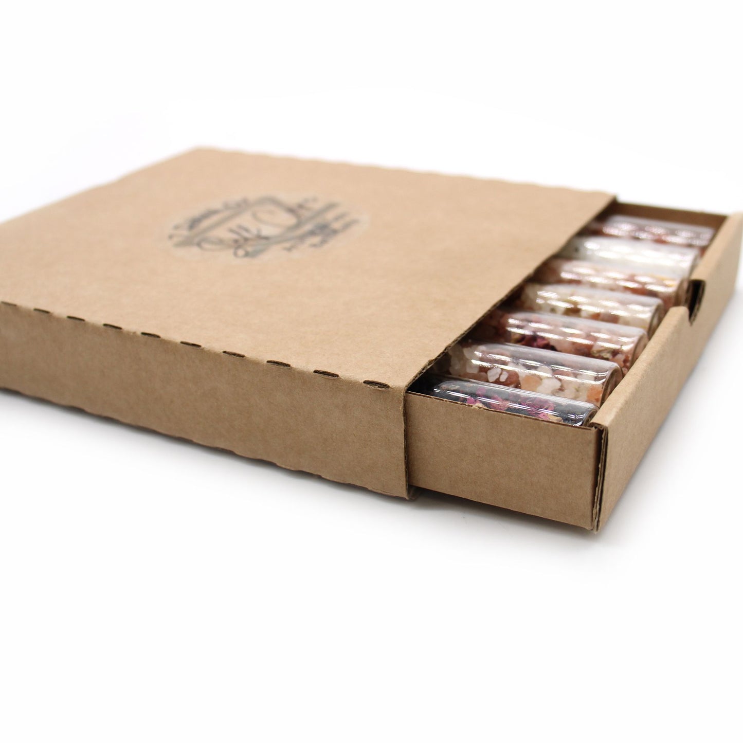 Wohlfühl-Badesalz Set mit 7 Düften – Luxus-Geschenkbox