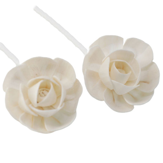 Handgefertigte Lotus-Duftblüte aus Solaholz mit Baumwollband – 6 cm
