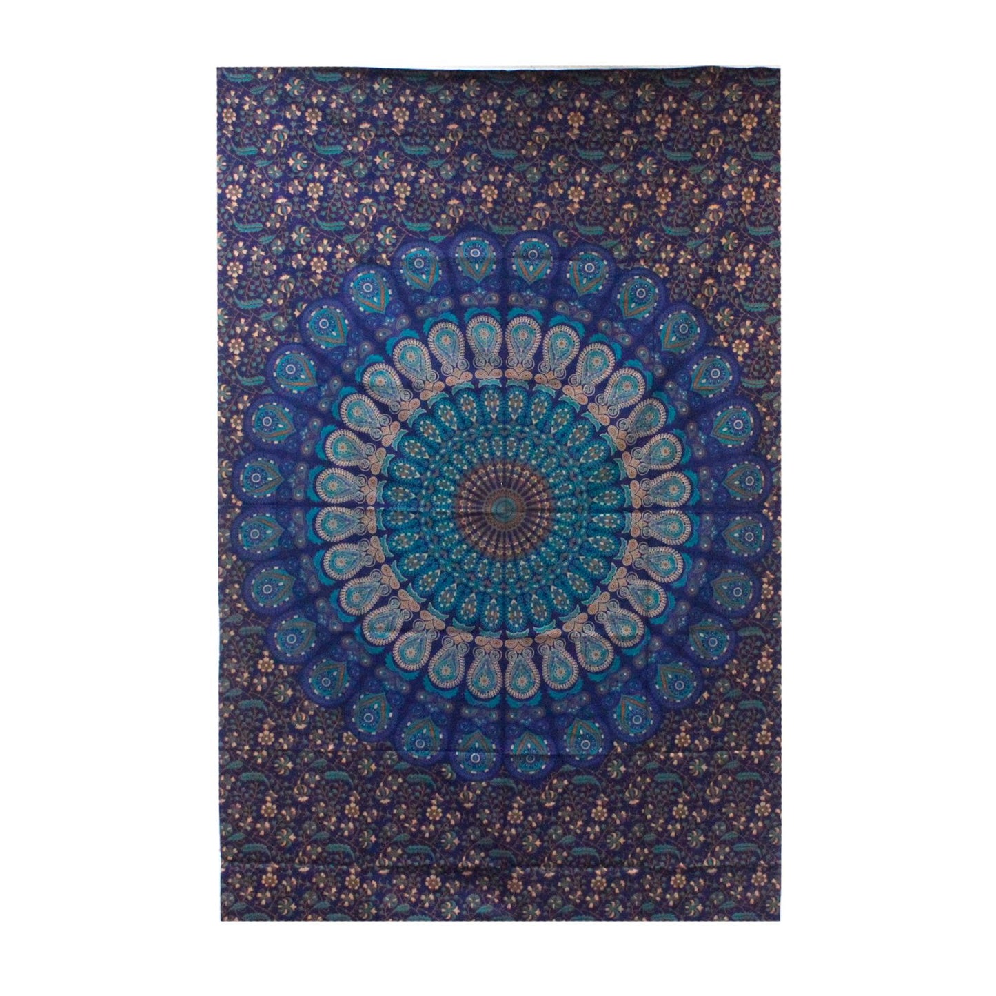 Klassisches Mandala – Handgewebte Baumwoll-Tagesdecke & Wandbehang 230 x 200 cm