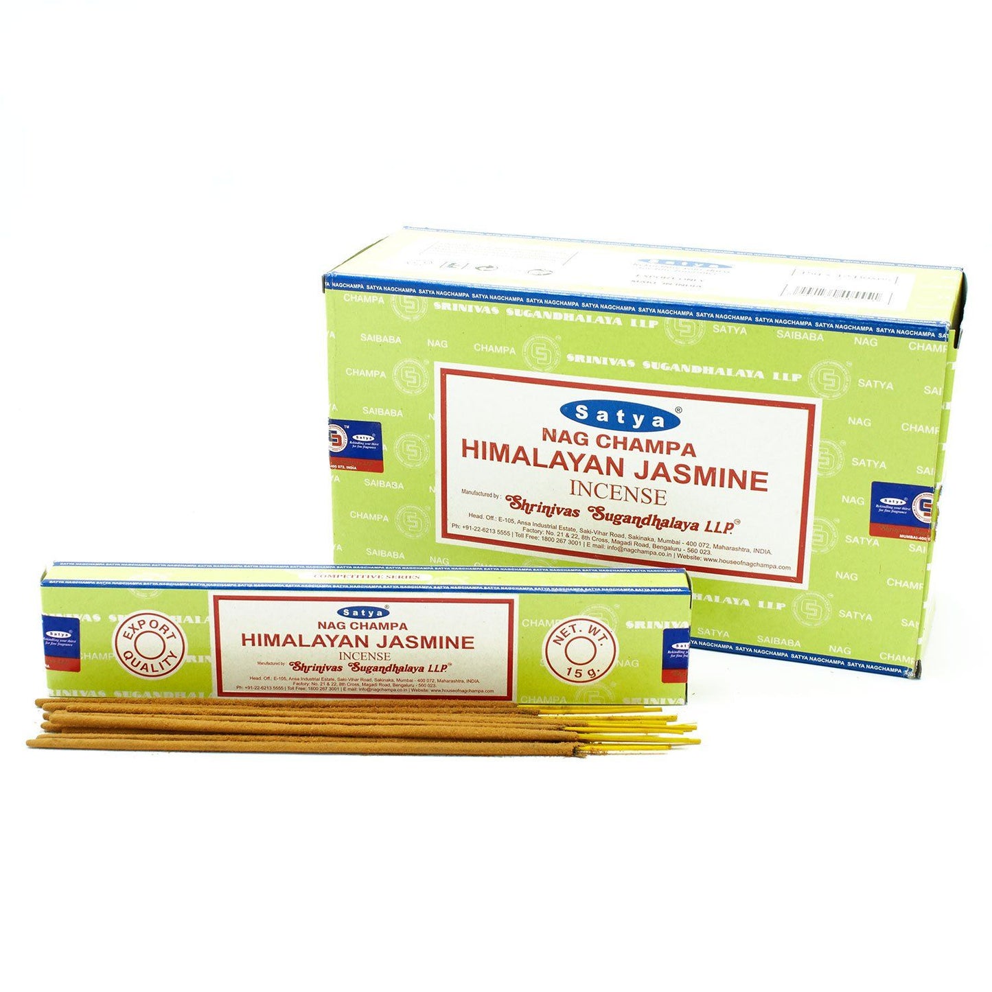 Satya Räucherstäbchen Himalaya-Jasmin - 15 Stäbchen für atmosphärischen Wohlgeruch