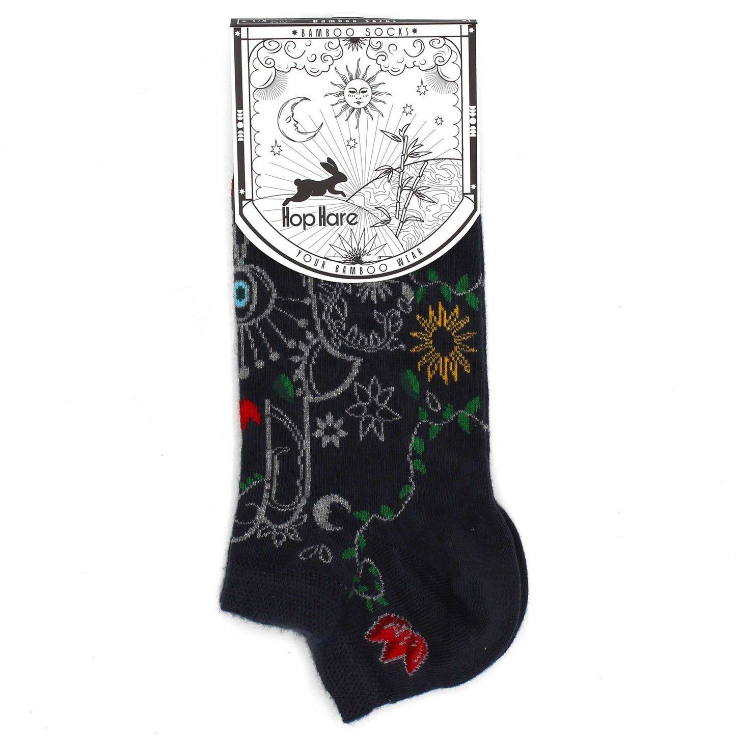 Sneakersocken Hamsa Gr. 36-40 – Schutzsymbol aus Bambus