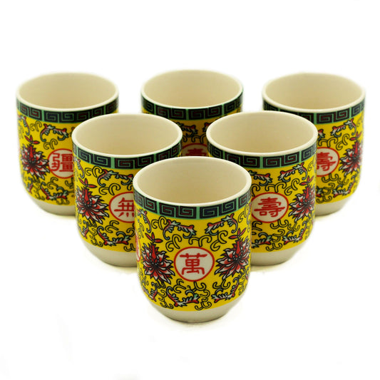 Keramik-Teetassen-Set 'Langleben' – 6 Stück im orientalischen Design