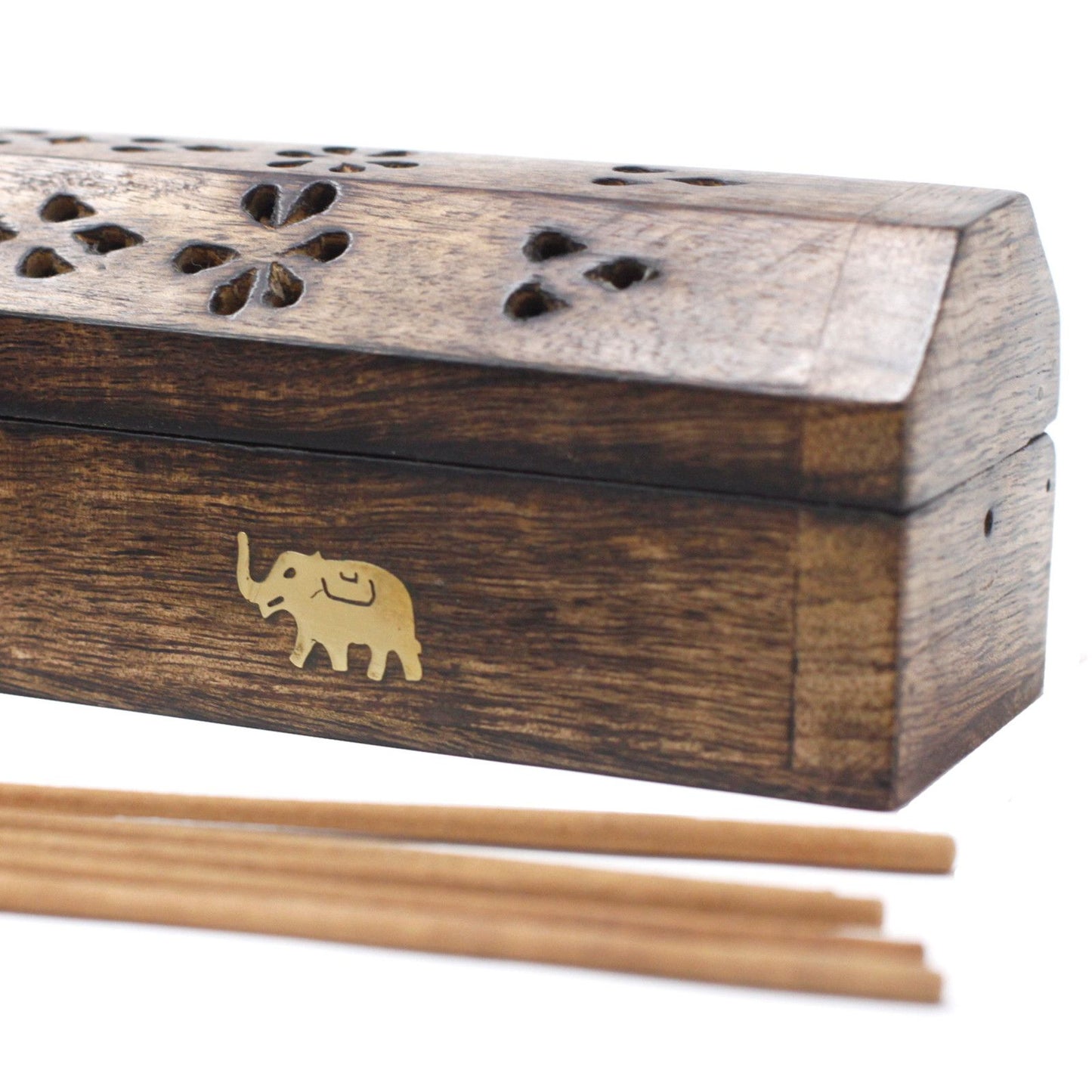 Massive Räucherbox aus Mangoholz - Handgefertigtes Unikat aus Indien