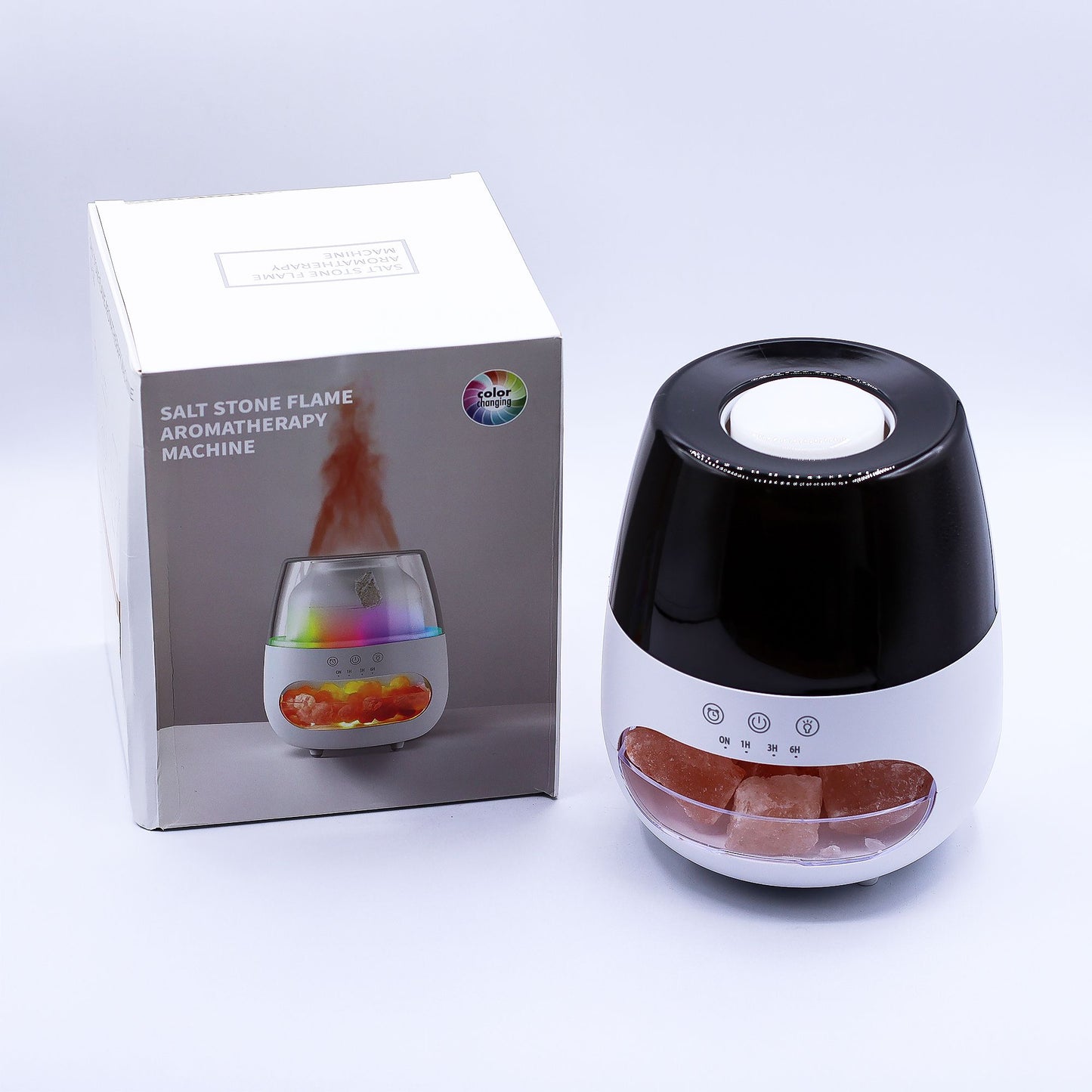 Aromadiffusor mit Flammeffekt & Farbwechsel – Weiß – Timer & USB