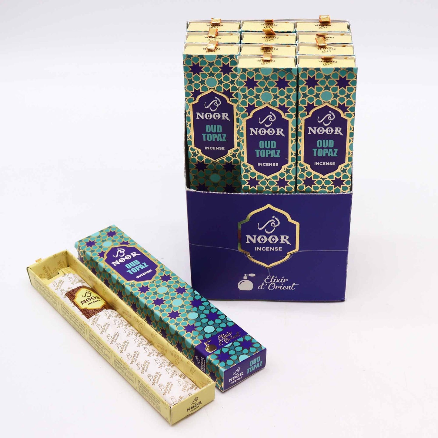 Premium Räucherstäbchen Topas-Oud - 15 Stück - Handgerolltes Oud-Harz