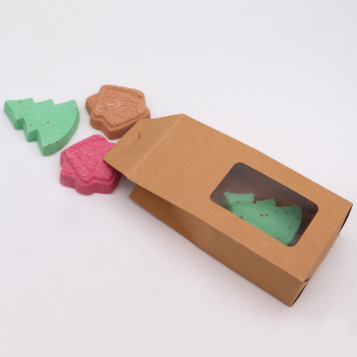 Lebkuchen-Winterdorf Badebomben-Set – 4 festliche Duftwunder