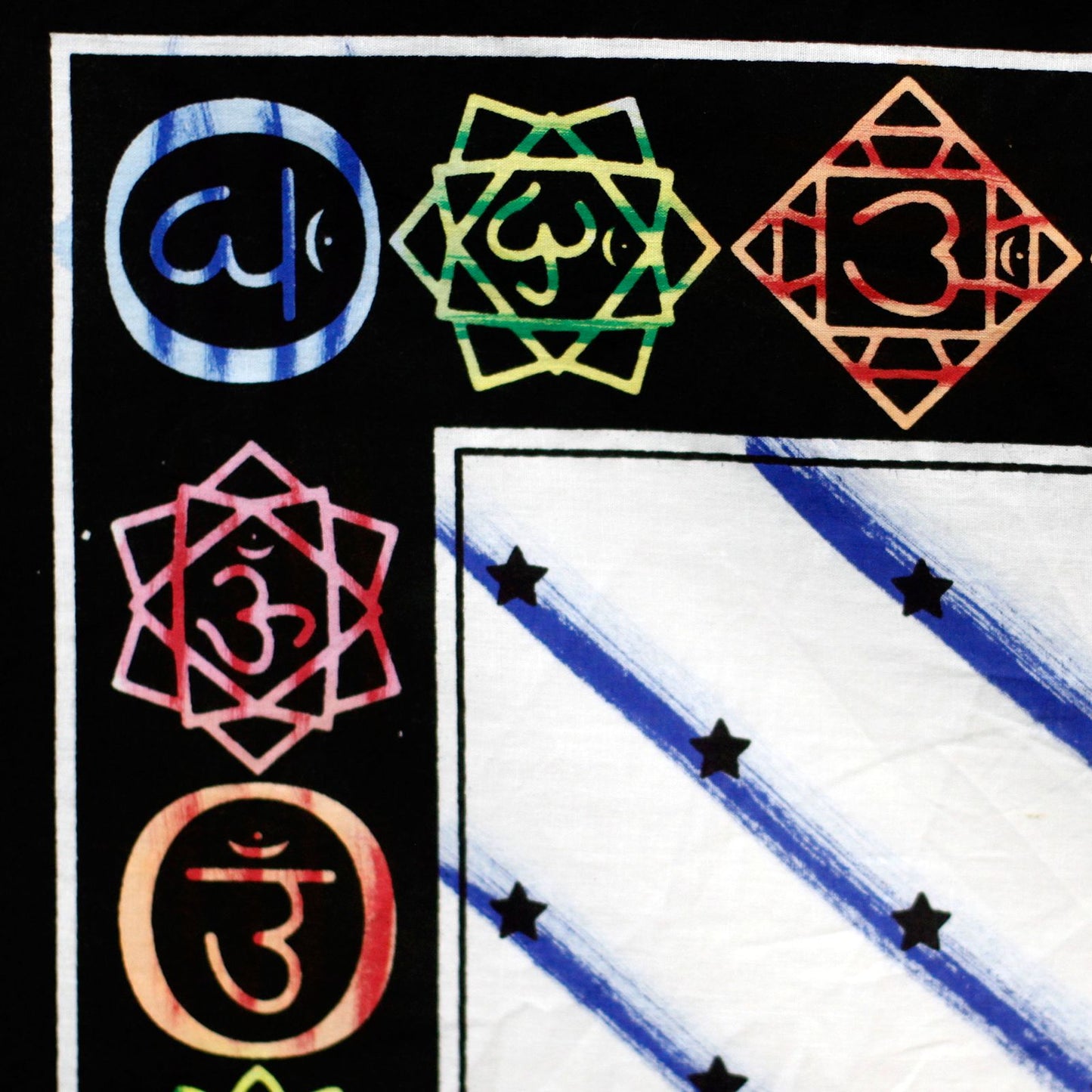 Handbemaltes Baumwoll-Wandbild 'Chakra Buddha' – Ein Unikat aus Indien
