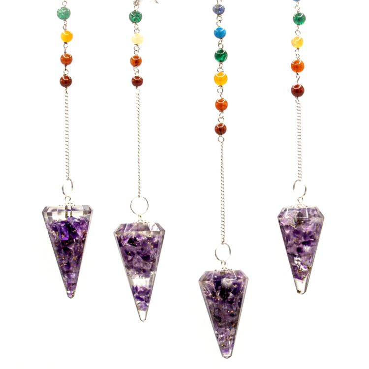 Handgefertigtes Orgonit-Pendel mit Amethyst – Für Energiearbeit und Meditation