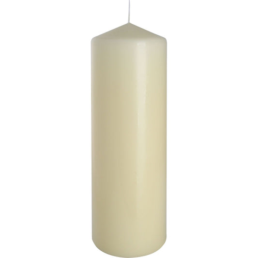 Premium Stumpenkerzen-Set in Elfenbein - 6 Stück, 80x250mm, 160h Brenndauer