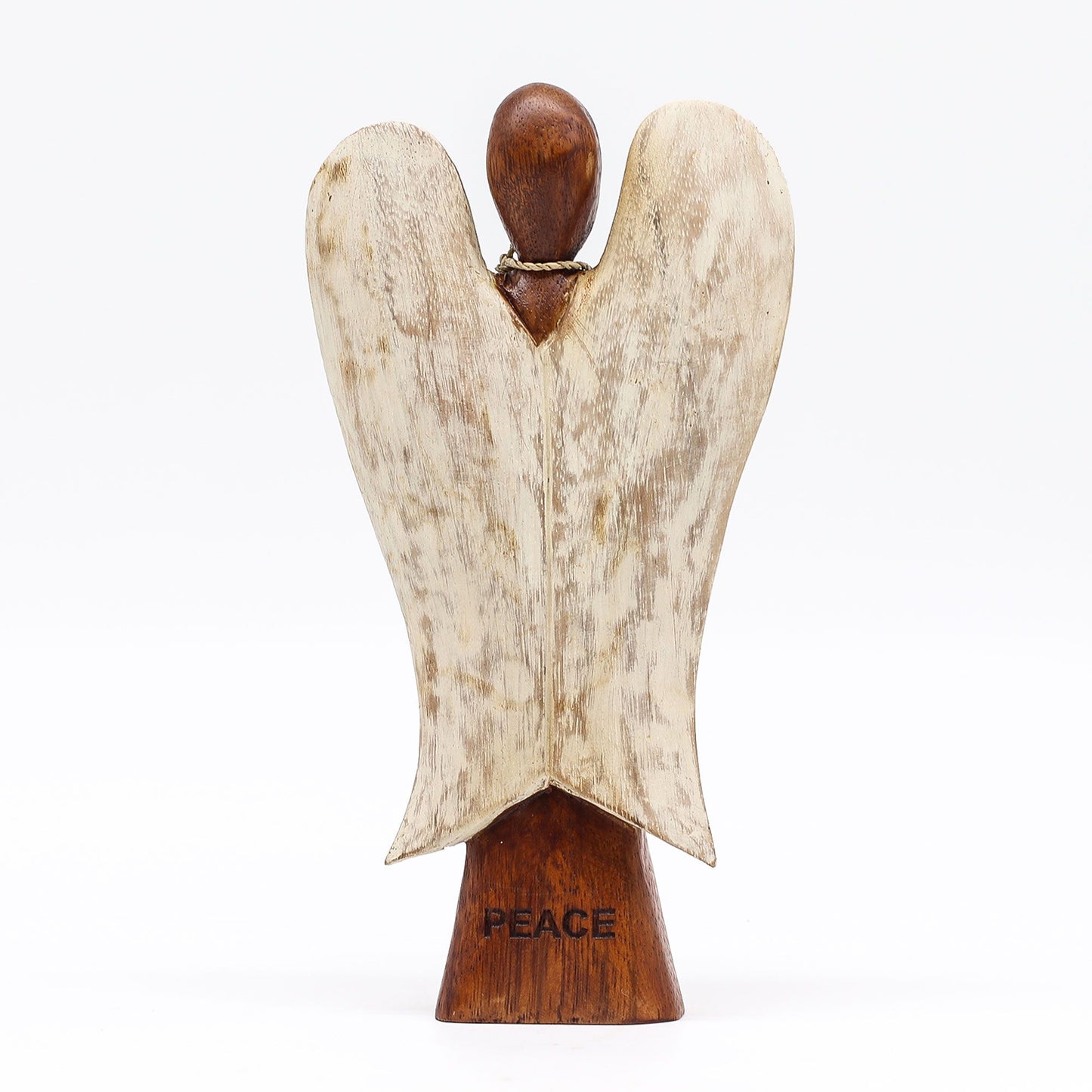 Hati-Hati Peace Engel – Handgeschnitzte Figur aus Suarholz, 20 cm