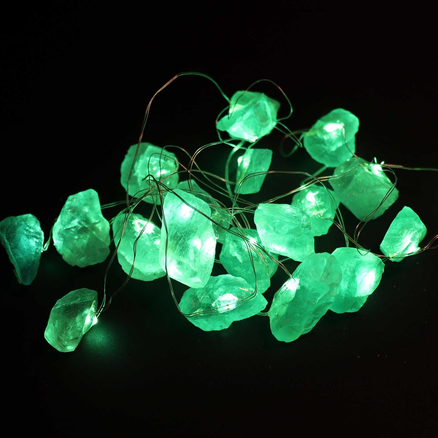 Mystische Jade-Lichterkette mit echten Edelsteinen