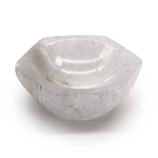 Selenit Schale in Hexagon-Form – 6 cm Handarbeit aus Marokko