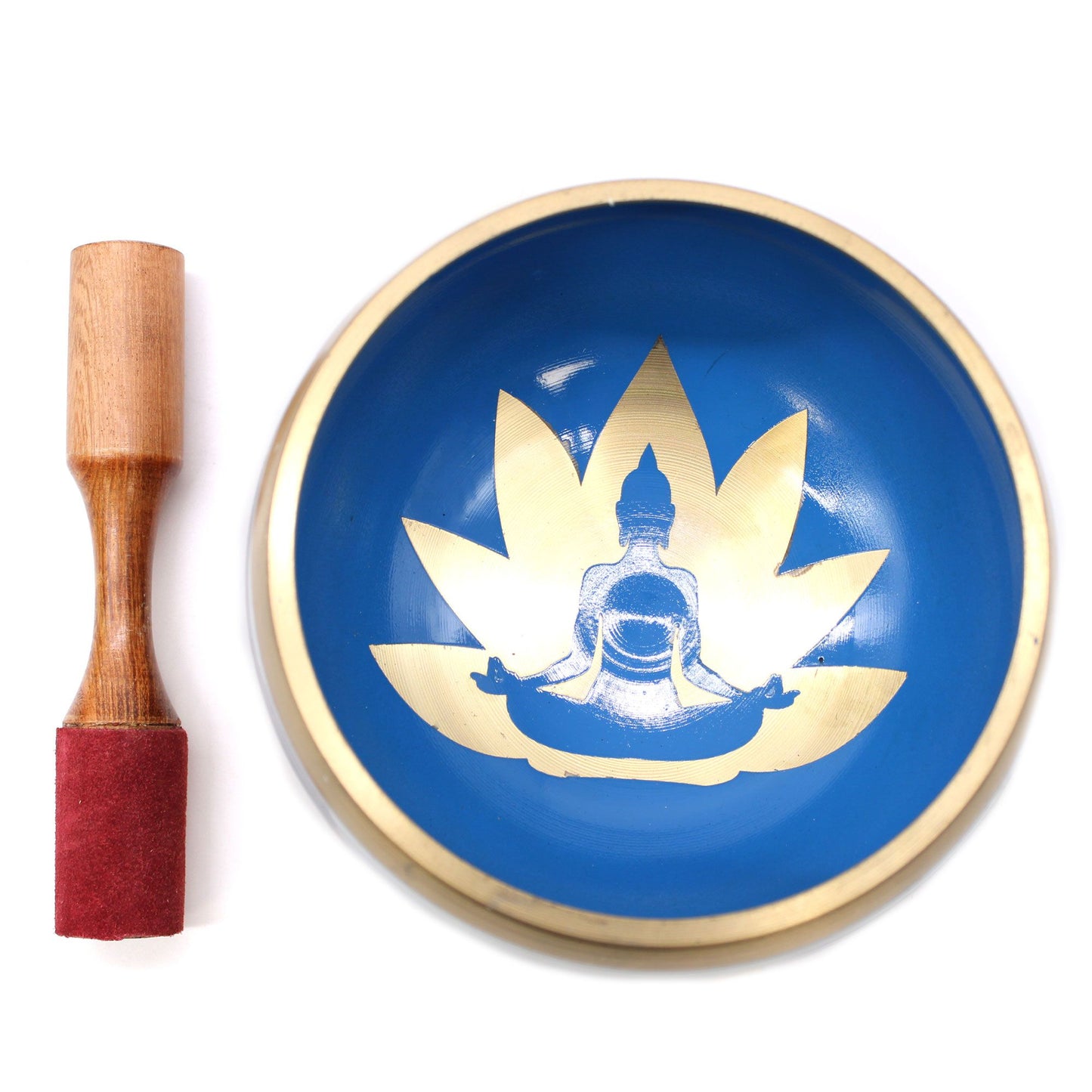 Klangschalen-Set Yoga Moves in Blau und Weiß – 2 handgravierte Schalen