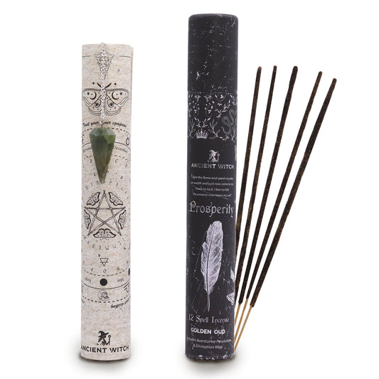 Prosperity Ritual Set – Räucherwerk mit Aventurin-Pendel & Wahrsagekarte