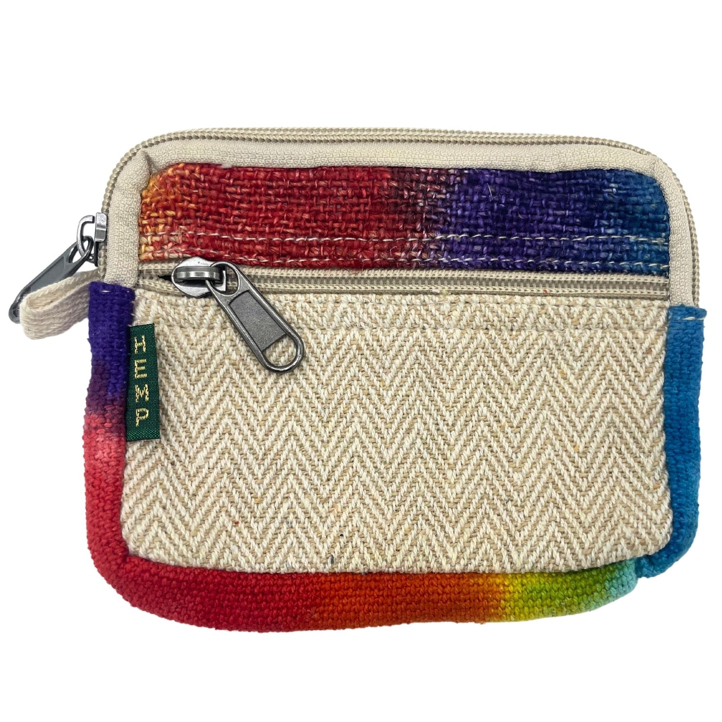 Hanf Tasche im Tie-Dye Look – Viereckige Kosmetiktasche aus Nepal