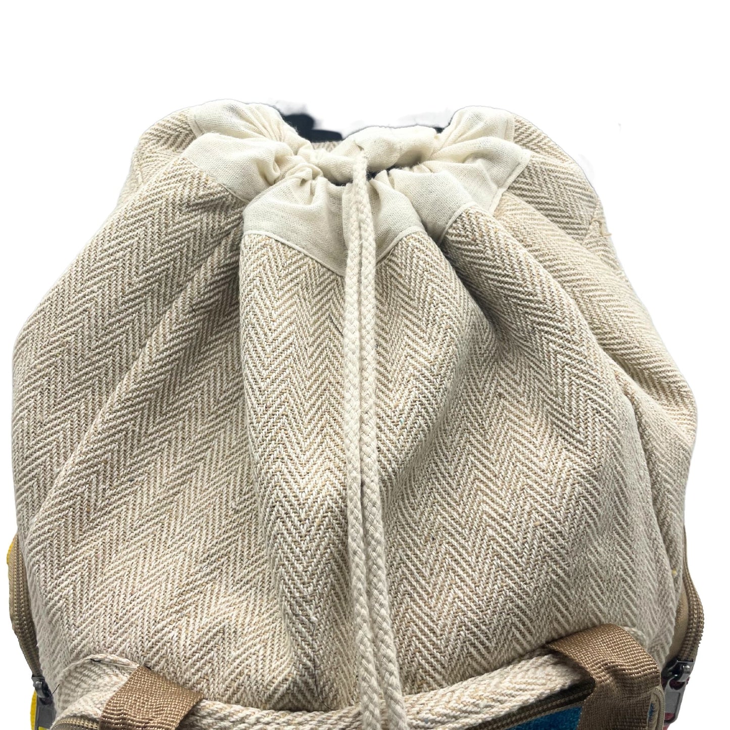 Großer Quadrat-Rucksack in Tie-Dye Optik - Hanf-Baumwolle-Mischung aus Nepal