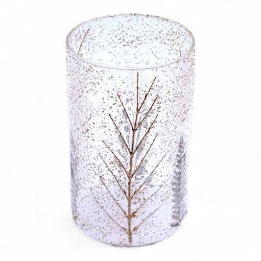 Pino Glasvase – Hohe Vase mit echten Blättern im Glas