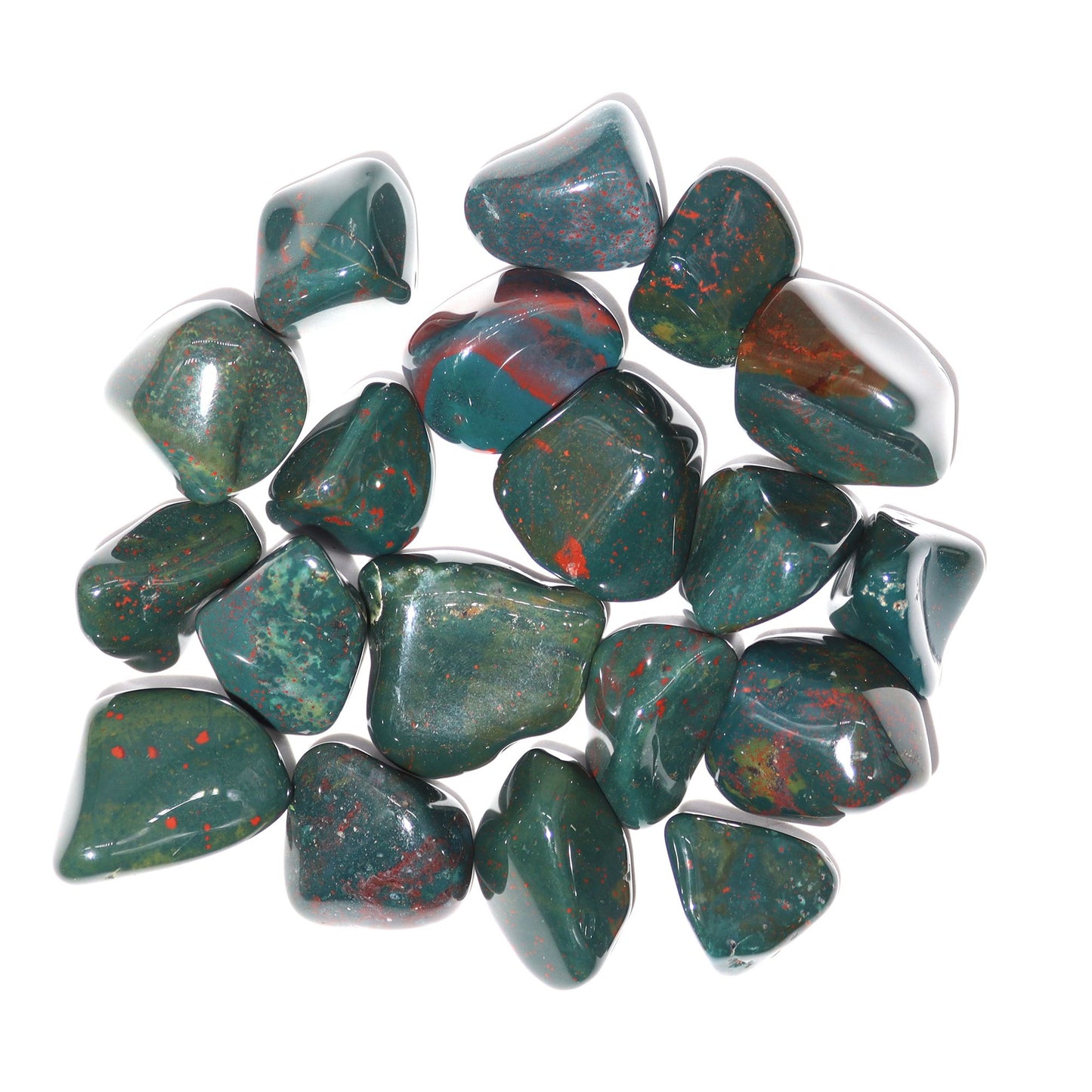 Set mit 24 Trommelsteinen aus Fancy Jasper – Handverlesen & poliert