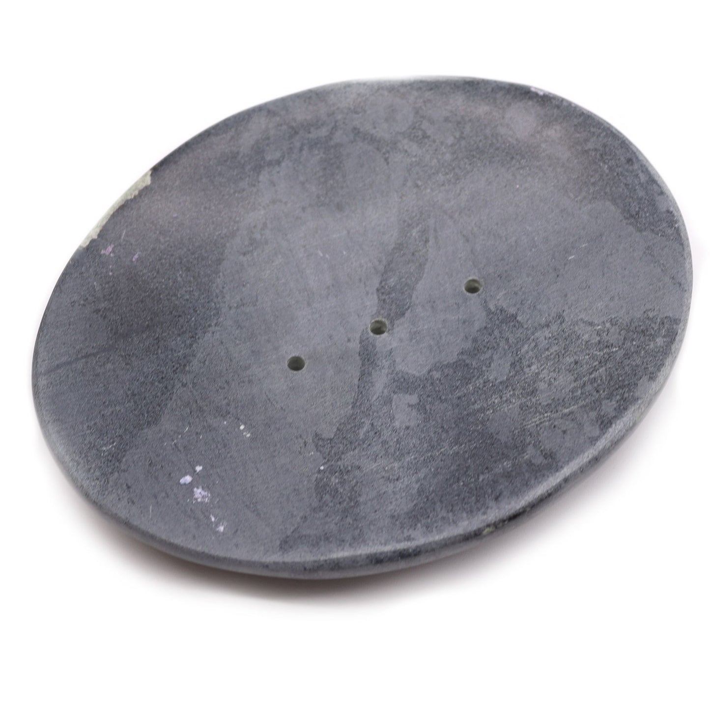 Seifenschale aus grauem Speckstein, oval – Naturstein für Bad & Wellness