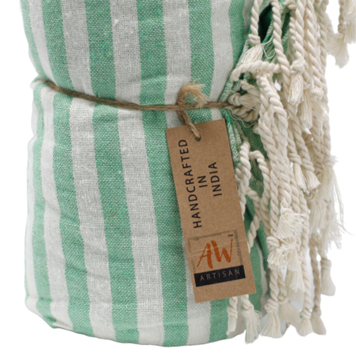 Picknick Grün Pareo – Handgefertigtes Baumwolltuch für Strand & Freizeit
