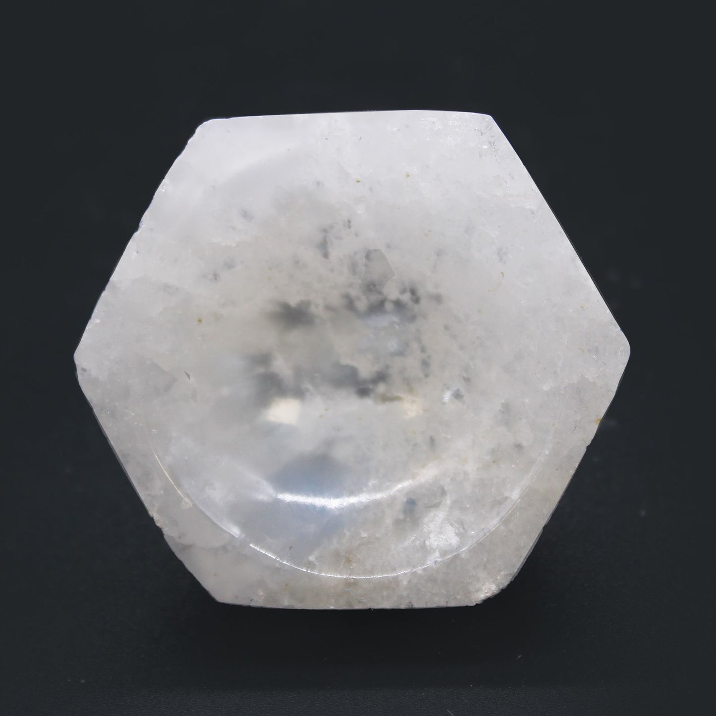 Selenit Schale in Hexagon-Form – 6 cm Handarbeit aus Marokko